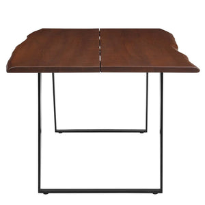 Modway Furniture Viggo 74" Live Edge Acacia Wood Dining Table - Handcrafted Modern Design for Dining & Workspace EEI-6069-BLK-WAL