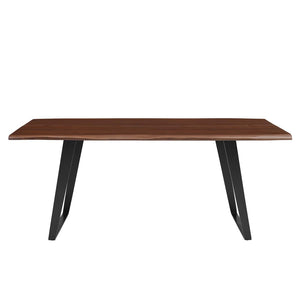 Modway Furniture Viggo 74" Live Edge Acacia Wood Dining Table - Handcrafted Modern Design for Dining & Workspace EEI-6069-BLK-WAL