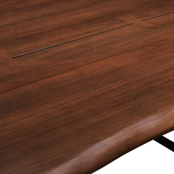 Modway Furniture Viggo 74" Live Edge Acacia Wood Dining Table - Handcrafted Modern Design for Dining & Workspace EEI-6069-BLK-WAL
