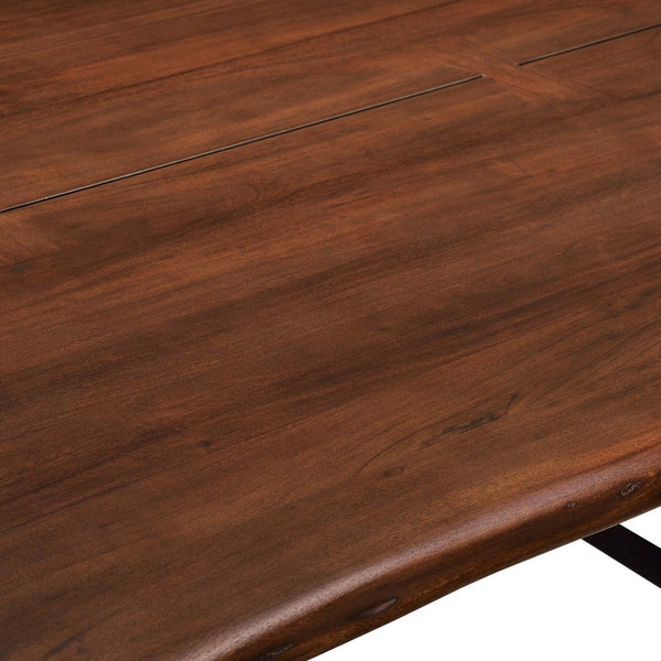 Modway Furniture Viggo 74" Live Edge Acacia Wood Dining Table - Handcrafted Modern Design for Dining & Workspace EEI-6069-BLK-WAL