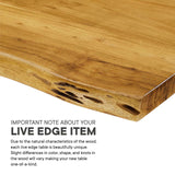 Modway Furniture Ardor 74" Live Edge Acacia Wood Acacia Wood Dining Table Black Natural 39 x 74 x 30