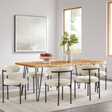 Modway Furniture Ardor 74" Live Edge Acacia Wood Acacia Wood Dining Table Black Natural 39 x 74 x 30