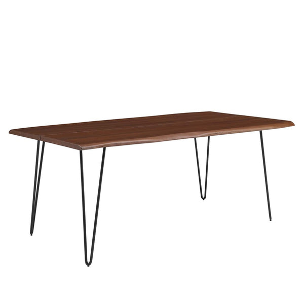 Modway Furniture Ardor 74" Live Edge Acacia Wood Dining Table - Rustic Charm with Mid-Century Modern Style Black Walnut EEI-6070-BLK-WAL