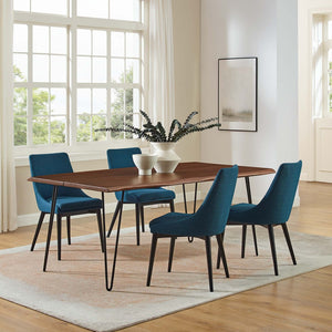 Modway Furniture Ardor 74" Live Edge Acacia Wood Dining Table - Rustic Charm with Mid-Century Modern Style Black Walnut EEI-6070-BLK-WAL