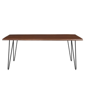 Modway Furniture Ardor 74" Live Edge Acacia Wood Dining Table - Rustic Charm with Mid-Century Modern Style Black Walnut EEI-6070-BLK-WAL