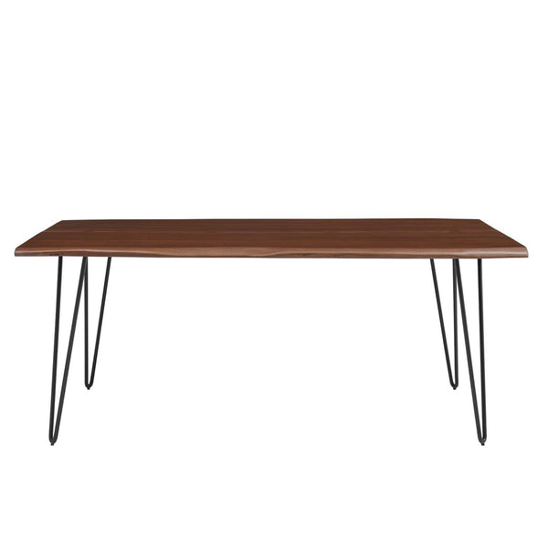 Modway Furniture Ardor 74" Live Edge Acacia Wood Dining Table - Rustic Charm with Mid-Century Modern Style Black Walnut EEI-6070-BLK-WAL