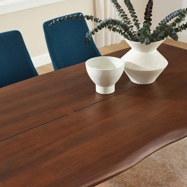 Modway Furniture Ardor 74" Live Edge Acacia Wood Dining Table - Rustic Charm with Mid-Century Modern Style Black Walnut EEI-6070-BLK-WAL