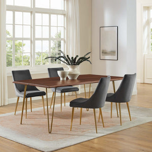 Modway Furniture Ardor 74" Live Edge Acacia Wood Dining Table - Rustic Charm with Mid-Century Modern Style Gold Walnut EEI-6070-GLD-WAL