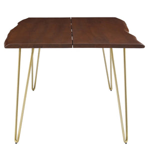 Modway Furniture Ardor 74" Live Edge Acacia Wood Dining Table - Rustic Charm with Mid-Century Modern Style Gold Walnut EEI-6070-GLD-WAL
