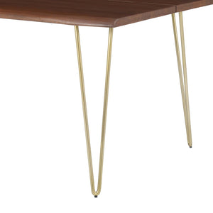 Modway Furniture Ardor 74" Live Edge Acacia Wood Dining Table - Rustic Charm with Mid-Century Modern Style Gold Walnut EEI-6070-GLD-WAL