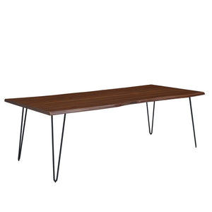 Modway Furniture Ardor 96" Live Edge Acacia Wood Dining Table with Hairpin Legs – Unique Centerpiece for Gatherings Black Walnut EEI-6072-BLK-WAL