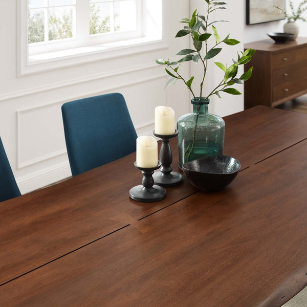 Modway Furniture Ardor 96" Live Edge Acacia Wood Dining Table with Hairpin Legs – Unique Centerpiece for Gatherings Black Walnut EEI-6072-BLK-WAL