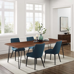 Modway Furniture Ardor 96" Live Edge Acacia Wood Dining Table with Hairpin Legs – Unique Centerpiece for Gatherings Black Walnut EEI-6072-BLK-WAL
