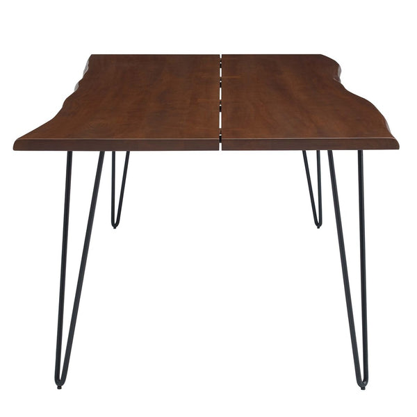 Modway Furniture Ardor 96" Live Edge Acacia Wood Dining Table with Hairpin Legs – Unique Centerpiece for Gatherings Black Walnut EEI-6072-BLK-WAL
