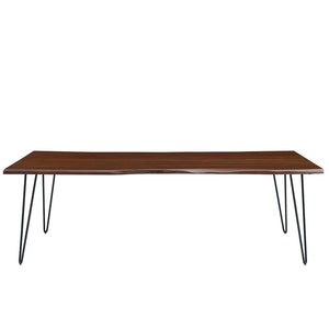 Modway Furniture Ardor 96" Live Edge Acacia Wood Dining Table with Hairpin Legs – Unique Centerpiece for Gatherings Black Walnut EEI-6072-BLK-WAL