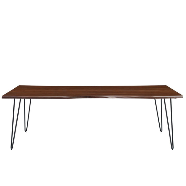 Modway Furniture Ardor 96" Live Edge Acacia Wood Dining Table with Hairpin Legs – Unique Centerpiece for Gatherings Black Walnut EEI-6072-BLK-WAL