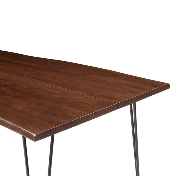 Modway Furniture Ardor 96" Live Edge Acacia Wood Dining Table with Hairpin Legs – Unique Centerpiece for Gatherings Black Walnut EEI-6072-BLK-WAL