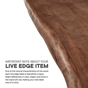 Modway Furniture Ardor 96" Live Edge Acacia Wood Dining Table with Hairpin Legs – Unique Centerpiece for Gatherings Gold Walnut EEI-6072-GLD-WAL