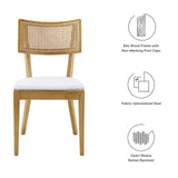 Modway Furniture Caledonia Fabric Upholstered Wood Dining Chair Set of 2 EEI-6080-NAT-WHI