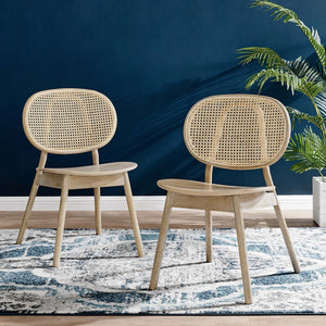 Modway Furniture Malina Wood Dining Side Chair Set of 2 - Coastal Farmhouse Design, Comfort & Style for Every Room EEI-6081-GRY