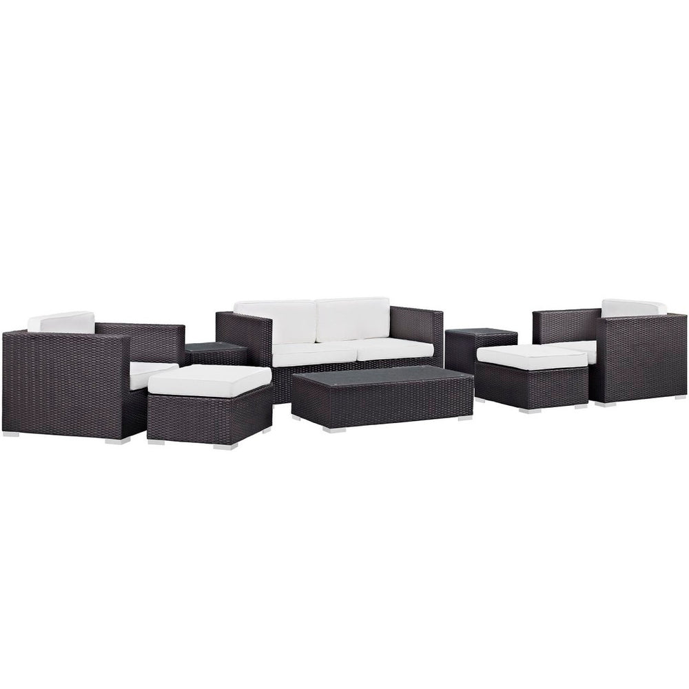 Modway Furniture Venice 8-Piece Outdoor Patio Sofa Set by Modway - Stylish, Weather-Resistant Comfort for Any Space EEI-610-EXP-WHI-SET