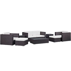 Modway Furniture Venice 8-Piece Outdoor Patio Sofa Set by Modway - Stylish, Weather-Resistant Comfort for Any Space EEI-610-EXP-WHI-SET