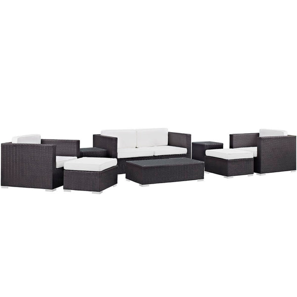 Modway Furniture Venice 8-Piece Outdoor Patio Sofa Set by Modway - Stylish, Weather-Resistant Comfort for Any Space EEI-610-EXP-WHI-SET