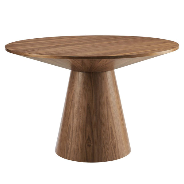 Modway Furniture Provision 47" Round Dining Table by Modway - Modern Elegance for Everyday Meals and Gatherings Walnut EEI-6102-WAL