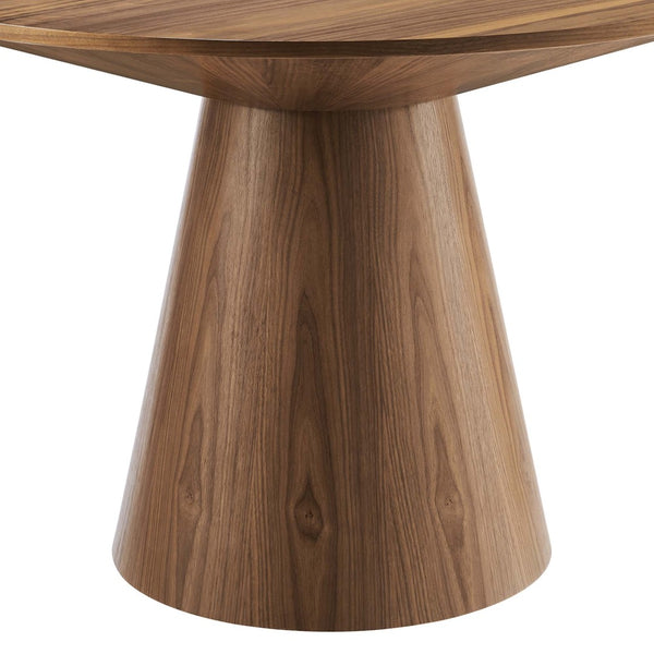 Modway Furniture Provision 47" Round Dining Table by Modway - Modern Elegance for Everyday Meals and Gatherings Walnut EEI-6102-WAL