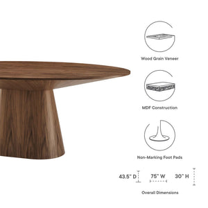 Modway Furniture Provision 47" Round Dining Table by Modway - Modern Elegance for Everyday Meals and Gatherings Walnut EEI-6102-WAL