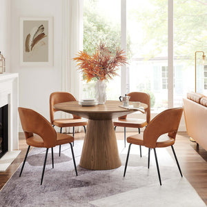 Modway Furniture Provision 47" Round Dining Table by Modway - Modern Elegance for Everyday Meals and Gatherings Walnut EEI-6102-WAL