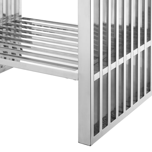 Modway Furniture Gridiron 24" Bathroom Vanity - Contemporary White Stainless Steel with Integrated Marble Sink EEI-6103-WHI-SLV