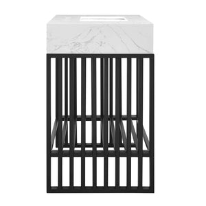 Modway Furniture Gridiron 30" Bathroom Vanity - Modern Industrial Design with Integrated Sink & Open Storage Space EEI-6106-WHI-BLK