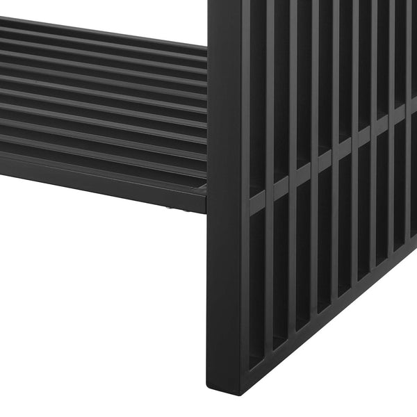 Modway Furniture Gridiron 36" Bathroom Vanity by Modway - Modern Open-Concept Design with Integrated Marble Sink EEI-6108-WHI-BLK