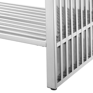 Modway Furniture Gridiron 48" Bathroom Vanity - Modern Industrial Design with Seamless Marble Sink & Open Storage Space EEI-6109-WHI-SLV