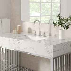 Modway Furniture Gridiron 48" Bathroom Vanity - Modern Industrial Design with Seamless Marble Sink & Open Storage Space EEI-6109-WHI-SLV