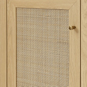 Modway Furniture Soma 47" Office Desk by Modway - Modern Rattan-Weave Design for Organized and Stylish Workspaces Oak EEI-6116-OAK