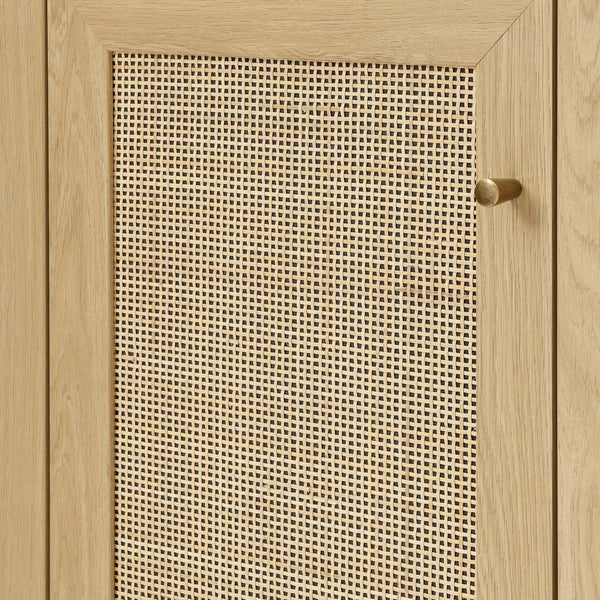 Modway Furniture Soma 47" Office Desk by Modway - Modern Rattan-Weave Design for Organized and Stylish Workspaces Oak EEI-6116-OAK