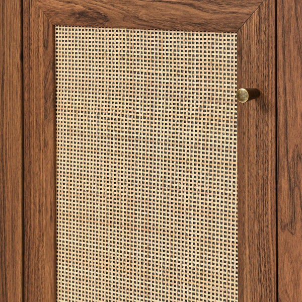 Modway Furniture Soma 47" Office Desk by Modway - Modern Rattan-Weave Design for Organized and Stylish Workspaces Walnut EEI-6116-WAL