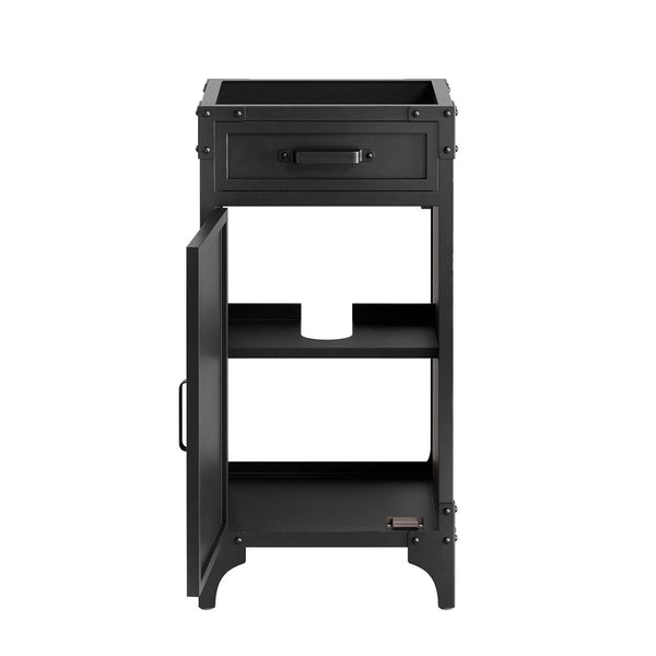Modway Furniture Steamforge 18" Industrial Modern Bathroom Vanity Cabinet with Practical Storage - Black Walnut EEI-6126-BLK-WAL