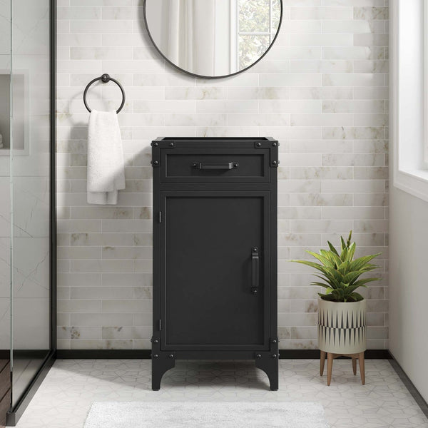 Modway Furniture Steamforge 18" Industrial Modern Bathroom Vanity Cabinet with Practical Storage - Black Walnut EEI-6126-BLK-WAL