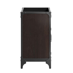 Modway Furniture Steamforge 24" Bathroom Vanity Cabinet - Compact Industrial Design with Wood-Grain Finish, Black Walnut EEI-6127-BLK-WAL