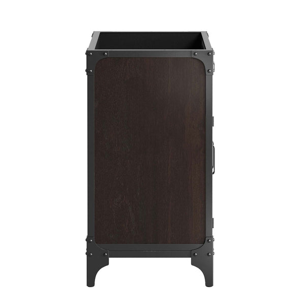 Modway Furniture Steamforge 24" Bathroom Vanity Cabinet - Compact Industrial Design with Wood-Grain Finish, Black Walnut EEI-6127-BLK-WAL