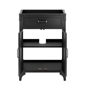 Modway Furniture Steamforge 24" Bathroom Vanity Cabinet - Compact Industrial Design with Wood-Grain Finish, Black Walnut EEI-6127-BLK-WAL