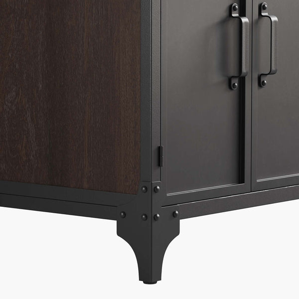 Modway Furniture Steamforge 24" Bathroom Vanity Cabinet - Compact Industrial Design with Wood-Grain Finish, Black Walnut EEI-6127-BLK-WAL