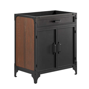 Modway Furniture Steamforge 30" Bathroom Vanity Cabinet (Sink Basin Not Included) Black Walnut 18 x 29 x 33