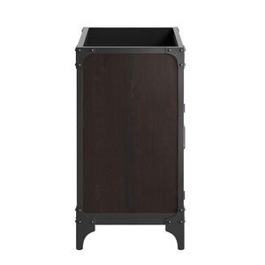 Modway Furniture Steamforge 30" Industrial-Modern Bathroom Vanity Cabinet – Black Walnut Finish with Storage Solutions EEI-6128-BLK-WAL