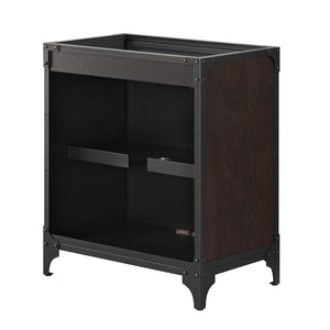 Modway Furniture Steamforge 30" Industrial-Modern Bathroom Vanity Cabinet – Black Walnut Finish with Storage Solutions EEI-6128-BLK-WAL