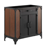 Modway Furniture Steamforge 36" Bathroom Vanity Cabinet (Sink Basin Not Included) Black Walnut 18 x 35 x 33