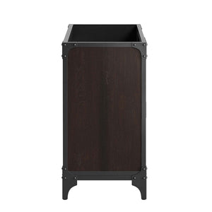 Modway Furniture Steamforge 36" Bathroom Vanity Cabinet in Black Walnut - Industrial-Modern Design with Storage Solutions EEI-6129-BLK-WAL